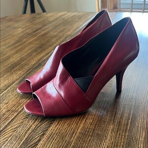 Nine West Red Peep-Toe Heels